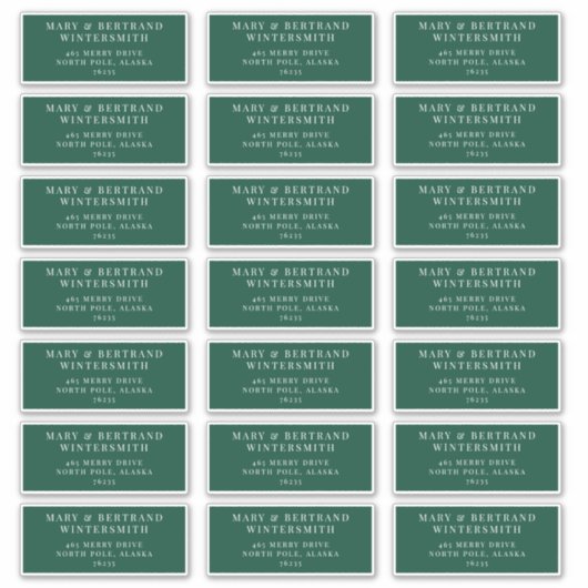 Weihnachtskarte Voradressierte Umschlagmarken Aufkleber (Vorderseite)