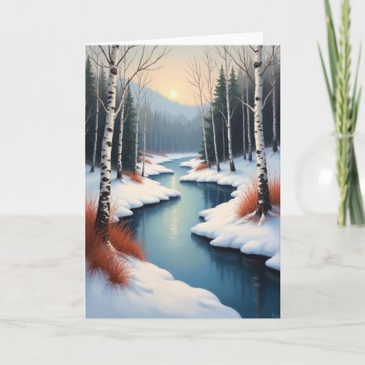 Weihnachtskarte Wald Winter Karte (Vorderseite)