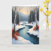 Weihnachtskarte Wald Winter Karte (Gelbe Blume)