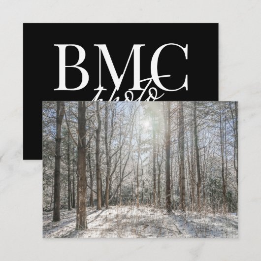 Weihnachtskarte Waldlandschaft Dankeskarte (Vorne/Hinten)