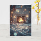 Weihnachtskarte - Wärme, Komfort und Freude Karte (Gelbe Blume)