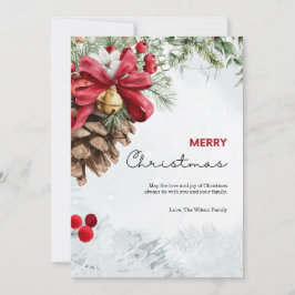 Weihnachtskarte Wasserfarbe Einfache Begrüßung Feiertagskarte