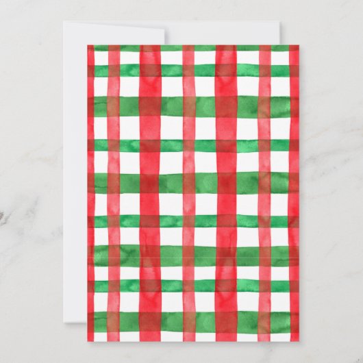 Weihnachtskarte Wasserfarbe Schlitten und Baum Einladung (Rückseite)