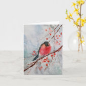 Weihnachtskarte "Water Color Bird" Karte (Gelbe Blume)