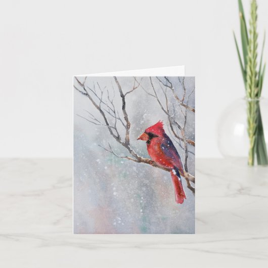Weihnachtskarte "Watercolor Bird" Karte (Vorderseite)