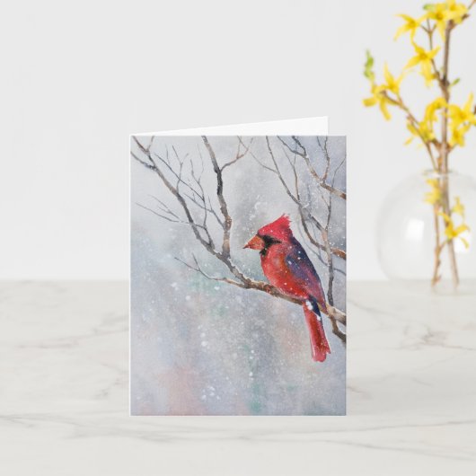 Weihnachtskarte "Watercolor Bird" Karte (Gelbe Blume)
