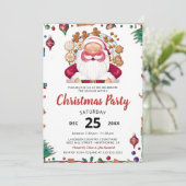 Weihnachtskarte Watercolor Weihnachten Party Einla Einladung (Stehend Vorderseite)