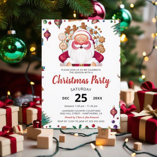 Weihnachtskarte Watercolor Weihnachten Party Einla Einladung