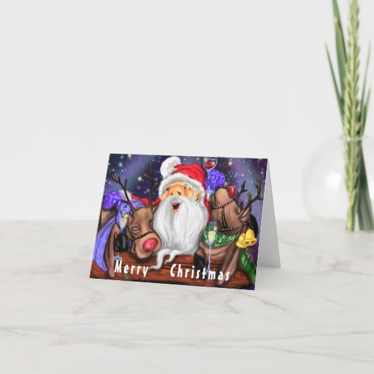 Weihnachtskarte Weihnachten mit Rentierspass (Vorderseite)