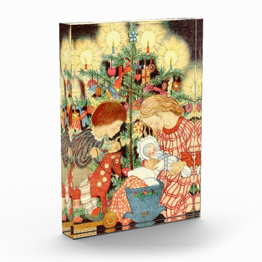 Weihnachtskarte | Weihnachtsbaumkinder Fotoblock (Links)