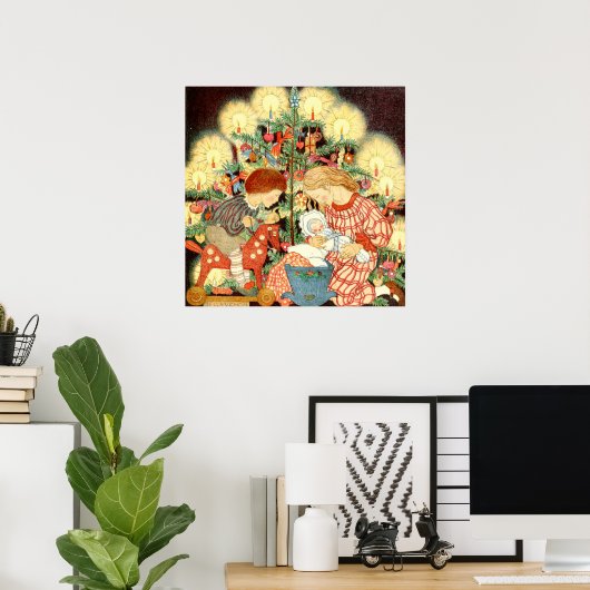 Weihnachtskarte | Weihnachtsbaumkinder Poster (Heimbüro)