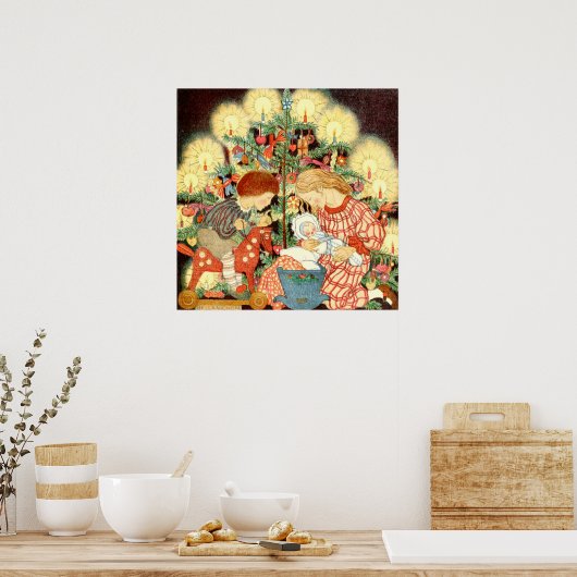 Weihnachtskarte | Weihnachtsbaumkinder Poster (Küche)