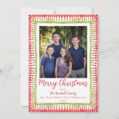 Weihnachtskarte, Weihnachtsfeiertag, rot/grün gest Feiertagskarte (Vorderseite)