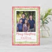 Weihnachtskarte, Weihnachtsfeiertag, rot/grün gest Feiertagskarte (Stehend Vorderseite)