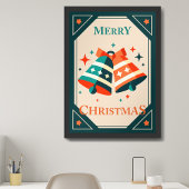 Weihnachtskarte - Weihnachtsglocken und Sterne Poster