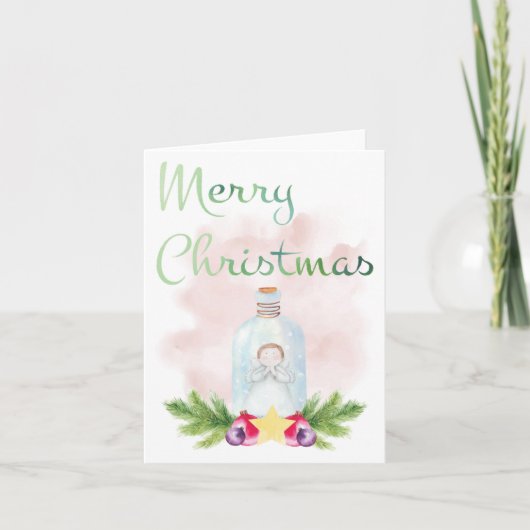 Weihnachtskarte, Weihnachtskarte, Engel Feiertagskarte (Vorderseite)