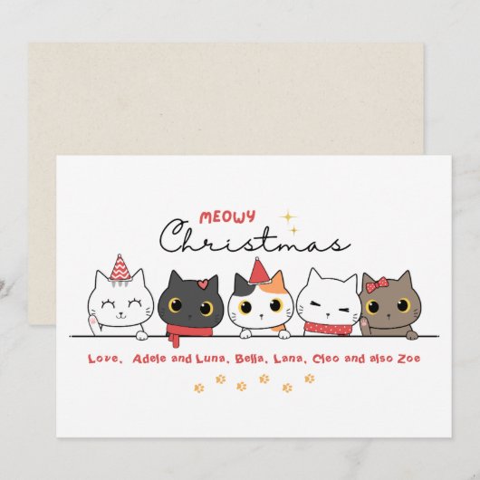 Weihnachtskarte Weihnachtskarte Feiertagskarte (Vorne/Hinten)