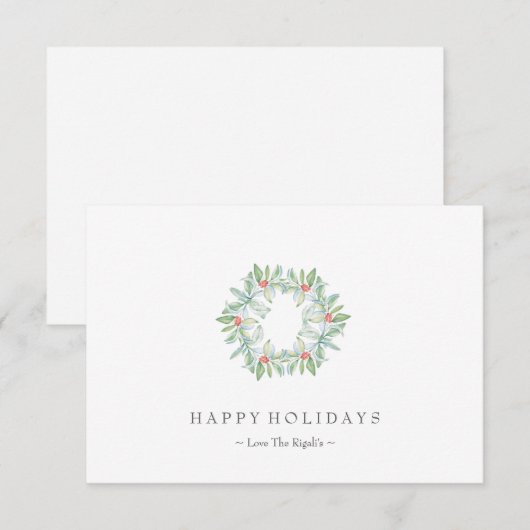 Weihnachtskarte, Weihnachtskarte, Grüne Bergen (Vorne/Hinten)