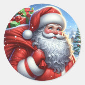 Weihnachtskarte Weihnachtskarte Siegel Set von 20 Runder Aufkleber (Vorderseite)