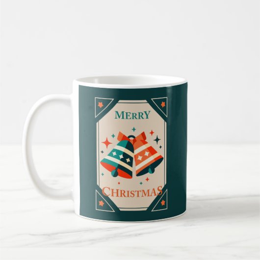 Weihnachtskarte - Weihnachtsklingeln und Sterne Kaffeetasse (Links)