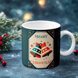 Weihnachtskarte - Weihnachtsklingeln und Sterne Kaffeetasse
