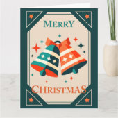 Weihnachtskarte - Weihnachtsklingeln und Sterne Karte (Vorderseite)