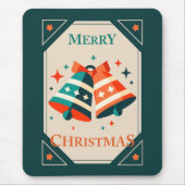 Weihnachtskarte - Weihnachtsklingeln und Sterne Mousepad (Vorne)