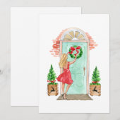 Weihnachtskarte "Weihnachtskranz" Feiertagskarte (Vorne/Hinten)