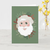 Weihnachtskarte - Weihnachtsmann Hohoho Karte (Gelbe Blume)