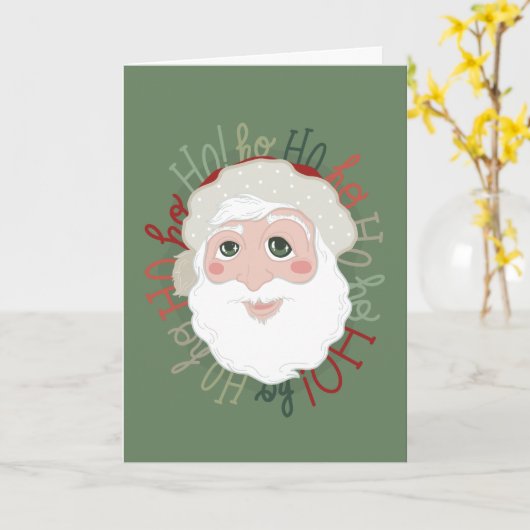 Weihnachtskarte - Weihnachtsmann Hohoho Karte (Gelbe Blume)