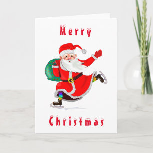 Weihnachtskarte Weihnachtsmann mit Geschenk - Dein Karte