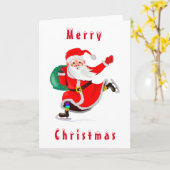 Weihnachtskarte Weihnachtsmann mit Geschenk - Dein Karte (Gelbe Blume)