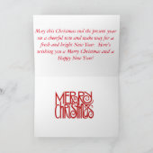 Weihnachtskarte, Weihnachtsmann und Rentier Feiertagskarte (Innenseite)