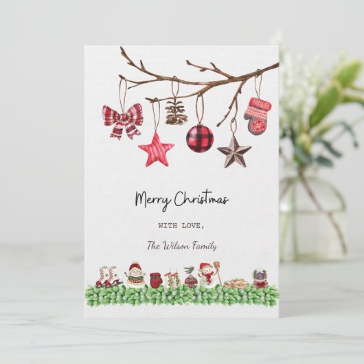 Weihnachtskarte Weiß Feiertagskarte (Stehend Vorderseite)