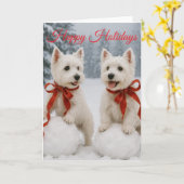 Weihnachtskarte Westie - Weihnachtskarte Karte (Gelbe Blume)