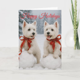 Weihnachtskarte Westie - Weihnachtskarte Karte