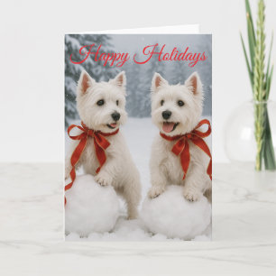 Weihnachtskarte Westie - Weihnachtskarte Karte