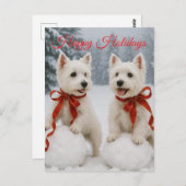 Weihnachtskarte Westie - Weihnachtskarte Postkarte (Vorne/Hinten)