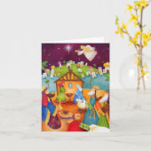 Weihnachtskarte - Whimsical Nativity Bethlehem Karte (Gelbe Blume)