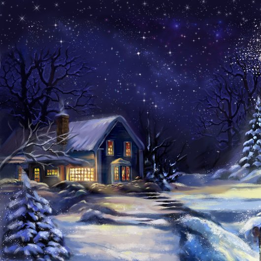 Weihnachtskarte Winter Nacht