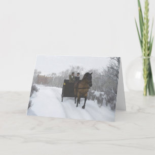 Weihnachtskarte Winter-Schlittenfahrt Feiertagskarte