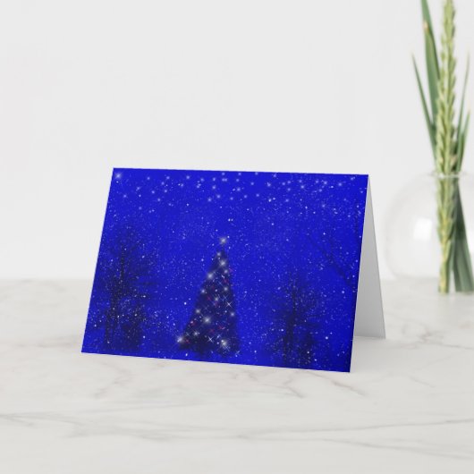 Weihnachtskarte Winterabend Feiertagskarte (Vorderseite)
