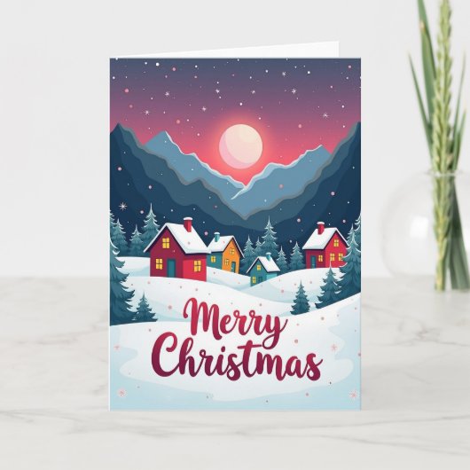 Weihnachtskarte Winterdorf Karte (Vorderseite)