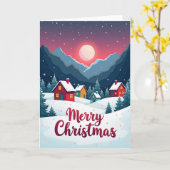 Weihnachtskarte Winterdorf Karte (Gelbe Blume)