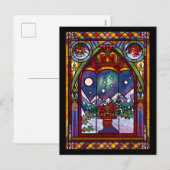 Weihnachtskarte Winterfenster Feiertagspostkarte (Vorne/Hinten)
