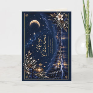 Weihnachtskarte zum Mitternachtwinter Feiertagskarte