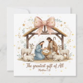 Weihnachtskarte zur Geburt Christi mit Bibelvers (Vorderseite)