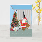 Weihnachtskarte zur Mama, Vater, Katze Karte (Gelbe Blume)