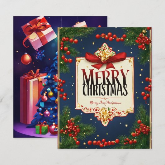 Weihnachtskarten 2024 feiertagskarte (Vorne/Hinten)