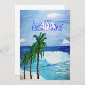 Weihnachtskarten an der Küste. Einladung (Vorne/Hinten)